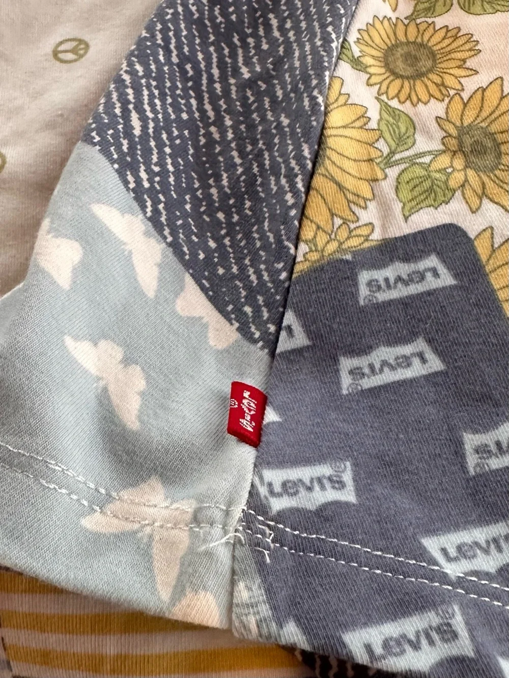 Levi's Girls' Patchwork Dress - Yellow, Blue & Cream